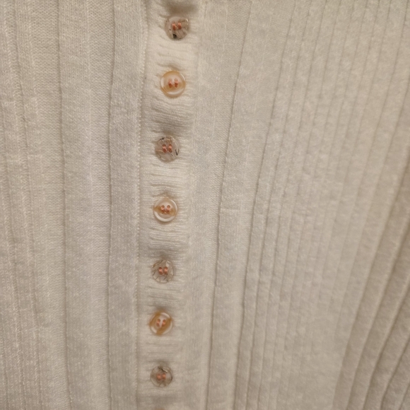 Free People White Ribbed Long Sleeve Top - Picture 5 of 11